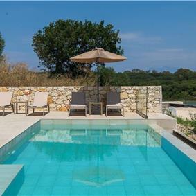  3 bedroom stone villa with pool & seaview, near Acharavi, sleeps 6